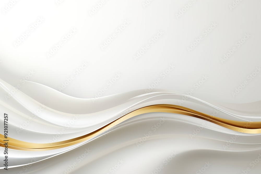 Abstract white and gold background with flowing lines. Abstract white and gold background with flowing lines.