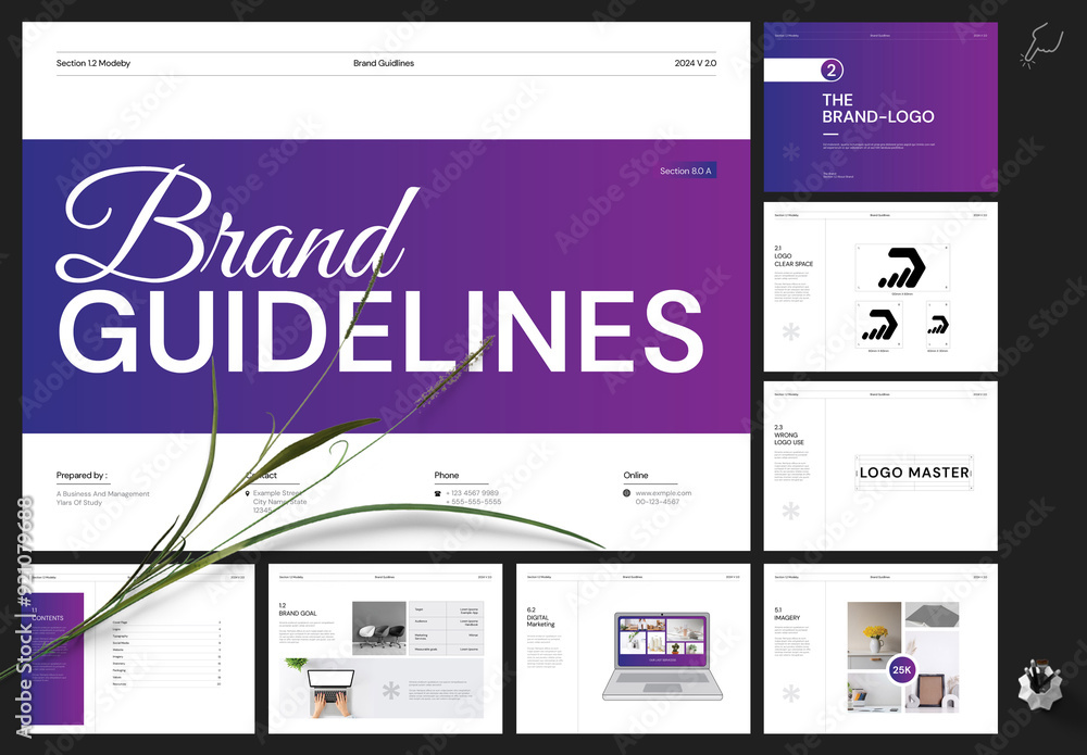 Brand Guidelines Layout Stock Template | Adobe Stock