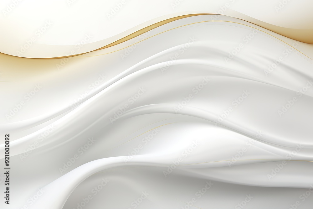 Abstract white and gold background with flowing lines. Abstract white and gold background with flowing lines.