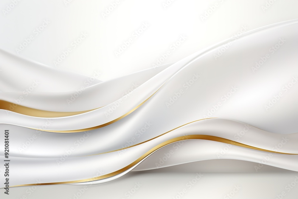 Abstract white and gold background with flowing lines. Abstract white and gold background with flowing lines.