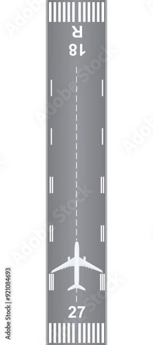 Airplane landing runaway. vector illustration