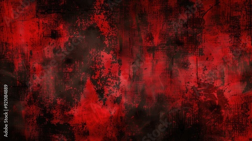Black and red grunge texture. Scary red black scary background, abstract red background with black grunge background texture in modern art design layout, red paper texture grungy horror, generative ai