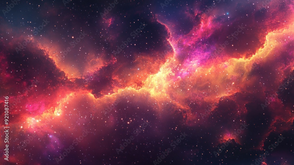 A Cosmic Nebula with Swirling Gaseous Clouds and Scattered Stars A Cosmic Nebula with Swirling Gaseous Clouds and Scattered Stars