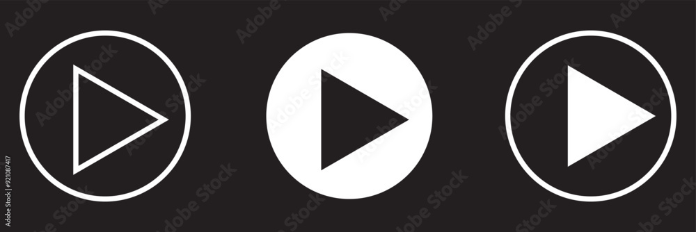 Set of play buttons icons. Play button. Video audio player. Vector illustration. Play buttons. Vector icons isolated on background white. Play button icon Set of play buttons icons. Play button. Video audio player. Vector illustration. Play buttons. Vector icons isolated on background white. Play button icon