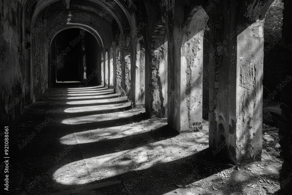 Fototapeta premium A low-light room dramatically brightened by sunlight entering through the windows, AI generated