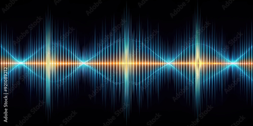 Obraz premium Abstract sound wave pattern with rhythmic waves and patterns , abstract, sound wave, rhythm, pattern, music, waveforms