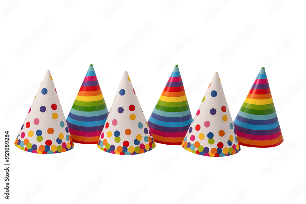 Colorful birthday cap isolated on white background Colorful birthday cap isolated on white background