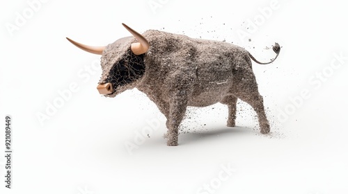 Wallpaper Mural Majestic Bull Symbolizing Equities Volatility and Performance on Isolated Background Torontodigital.ca