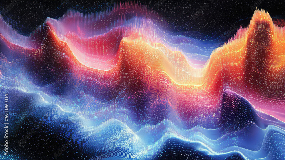 Captivating abstract image featuring vibrant waves and ridges in a ...
