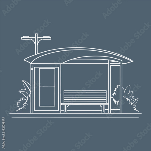 A flat vector illustration of bus stop isolated on background