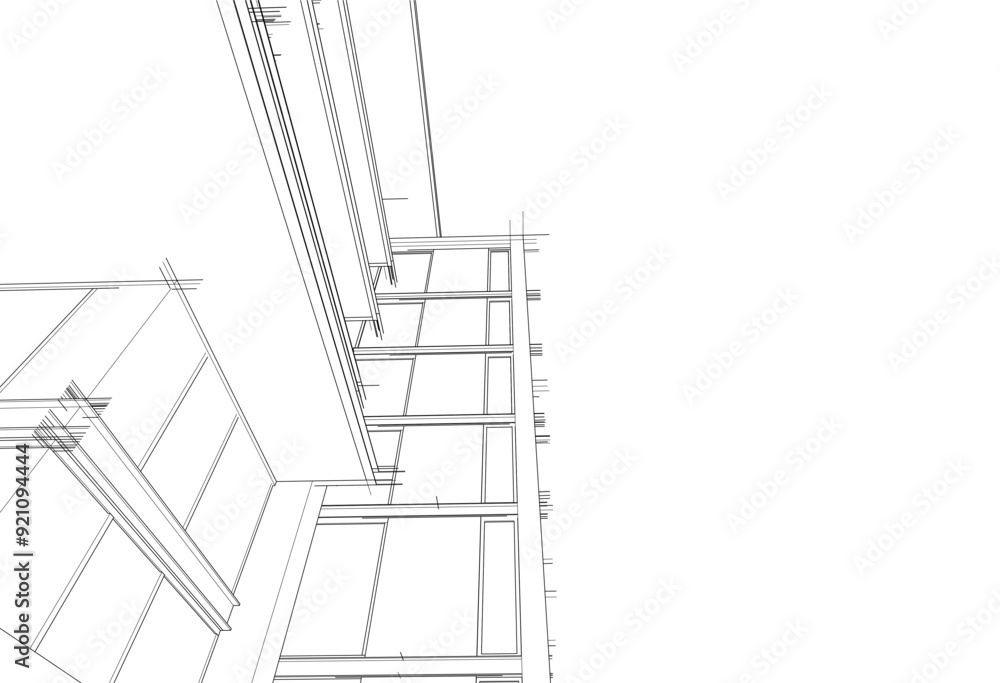 architectural sketch of a building architectural sketch of a building