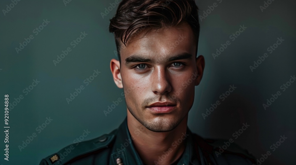 An intelligent and handsome man poses in front of a camera, with uniform, isolated on a clean PNG background, in a minimal style, created with An intelligent and handsome man poses in front of a camera, with uniform, isolated on a clean PNG background, in a minimal style, created with