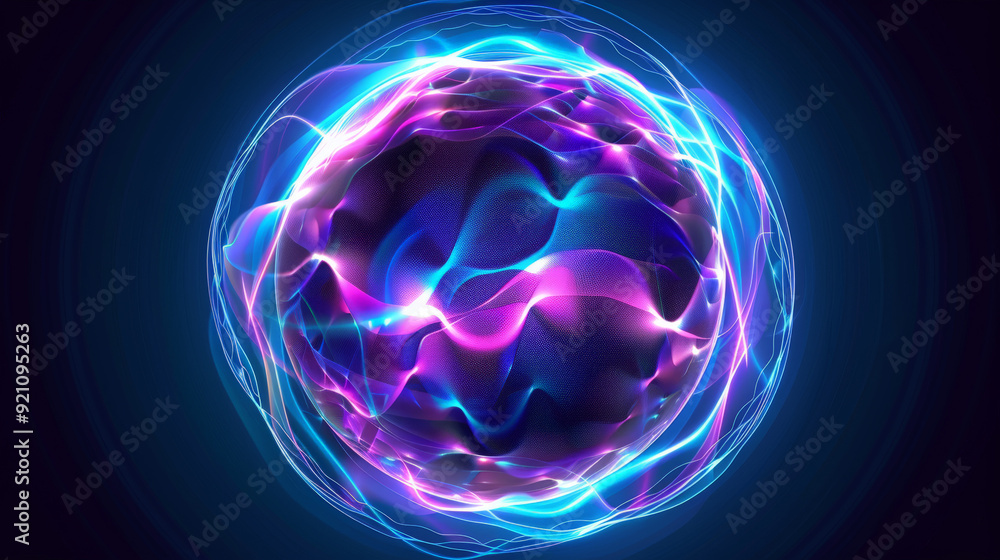 futuristic abstract neon energy ball with glowing lines futuristic abstract neon energy ball with glowing lines