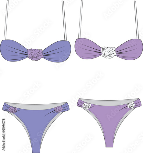 bra and penty vectors template illustrator