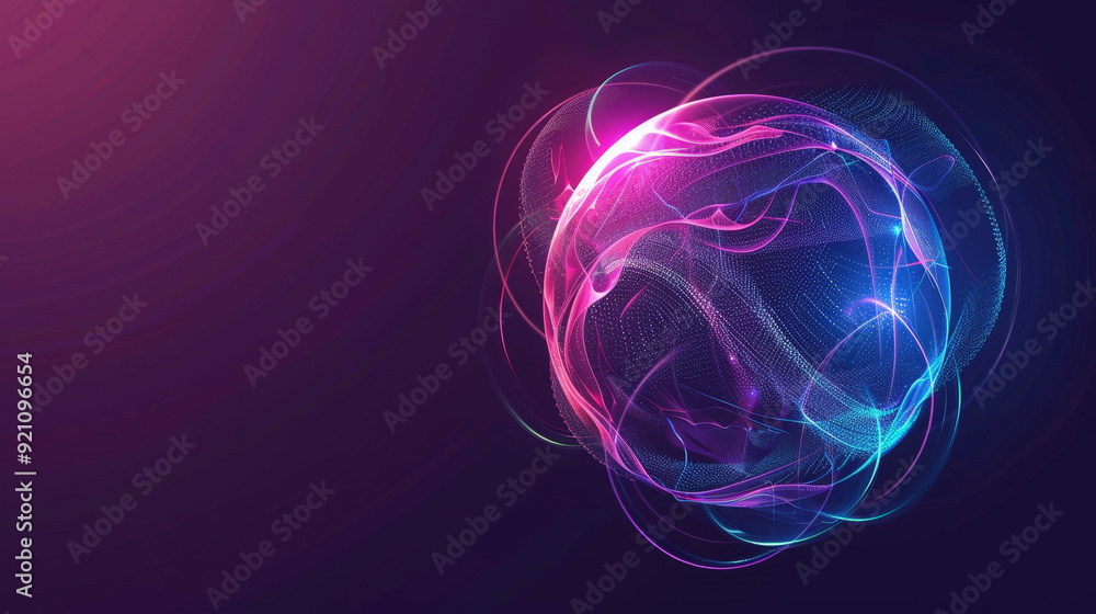 futuristic abstract neon energy ball with glowing lines futuristic abstract neon energy ball with glowing lines