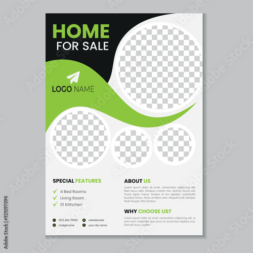 Real Estate Flyer template design and home sale banner layout design