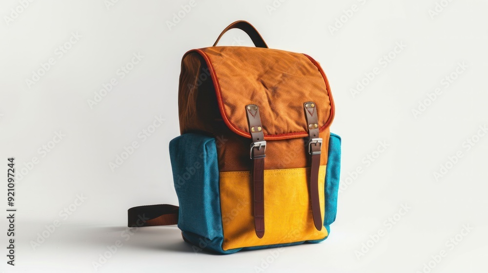 Backpack isolated on white background. Children's school satchel, colored briefcase for teens Backpack isolated on white background. Children's school satchel, colored briefcase for teens