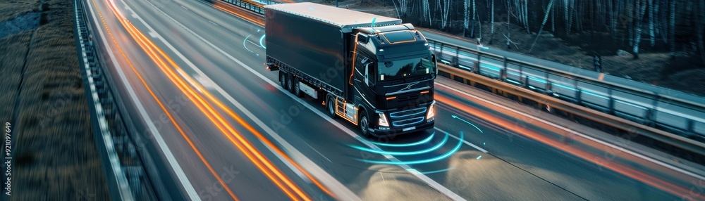 Autonomous Truck Driving on a Highway at Night Autonomous Truck Driving on a Highway at Night