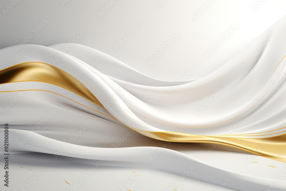 Abstract white and gold flowing background. Abstract white and gold flowing background.