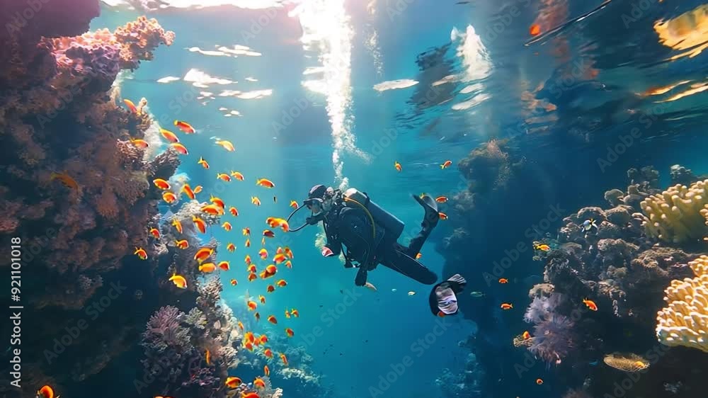 Scuba divers who work below the surface appreciate Examine the reef marine life