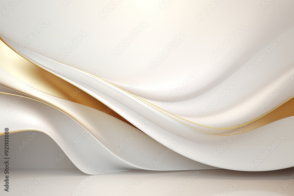 Abstract white and gold flowing curves for elegant background. Abstract white and gold flowing curves for elegant background.