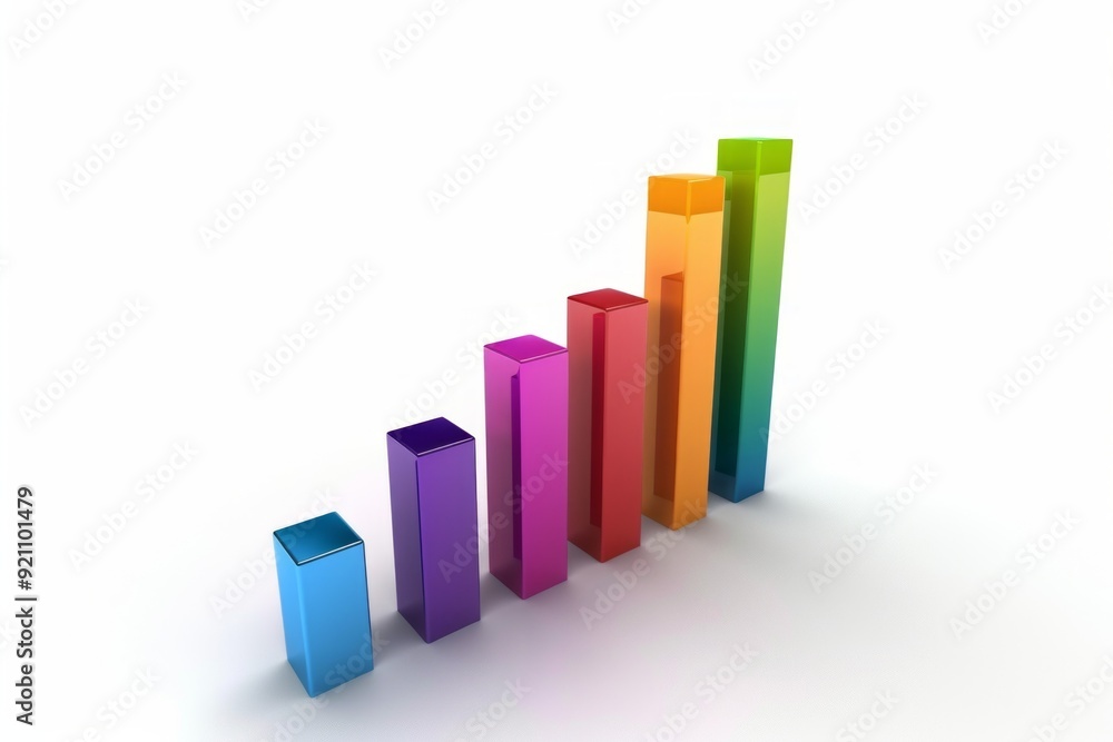3D, bar graph, white background 3D, bar graph, white background
