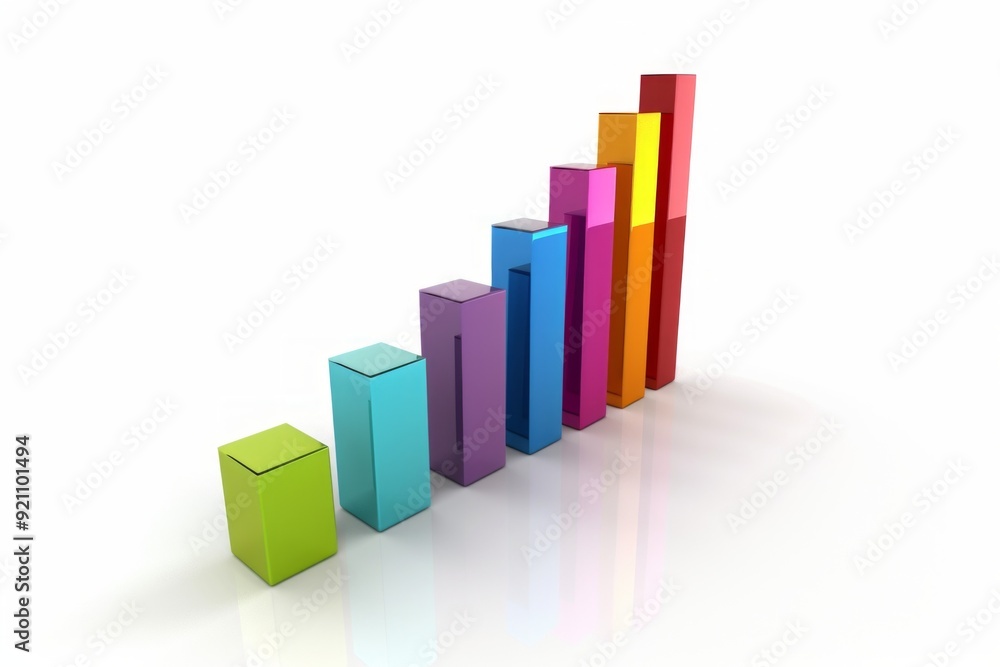 3D, bar graph, white background 3D, bar graph, white background