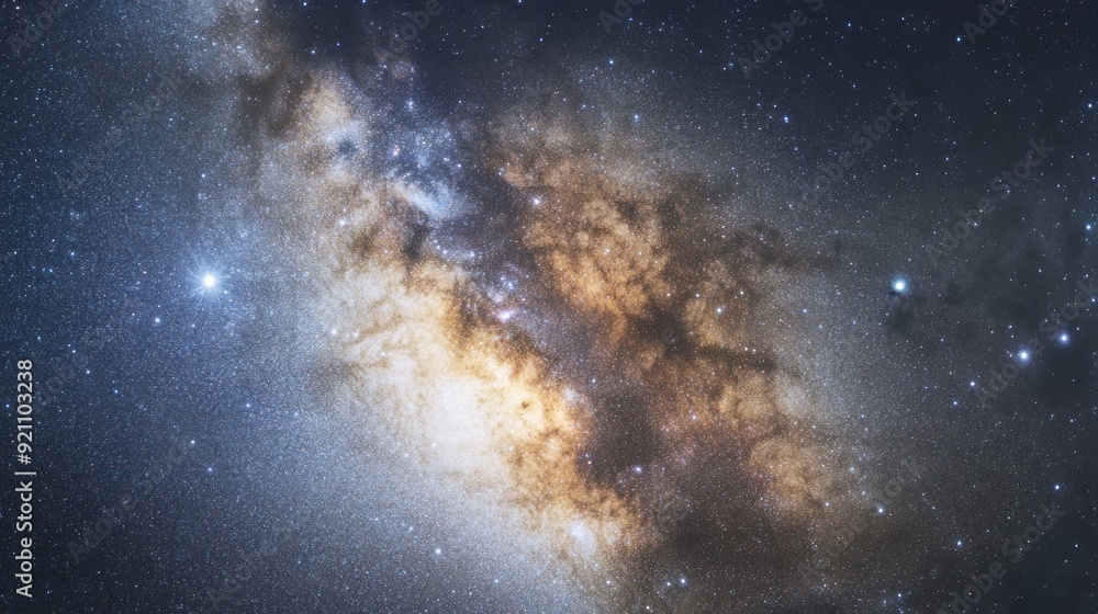 Milky Way Galaxy with Scattered Stars and Nebulae Milky Way Galaxy with Scattered Stars and Nebulae
