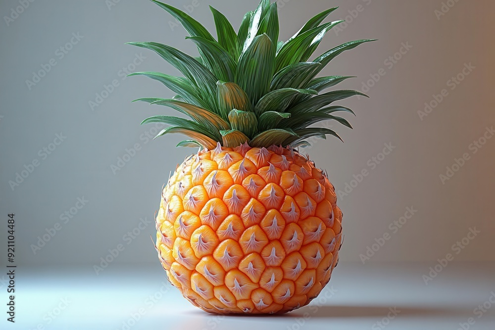 3d rendered pineapple icon with vibrant colors and realistic textures minimalist white background emphasizing fruits distinctive shape and pattern 3d rendered pineapple icon with vibrant colors and realistic textures minimalist white background emphasizing fruits distinctive shape and pattern