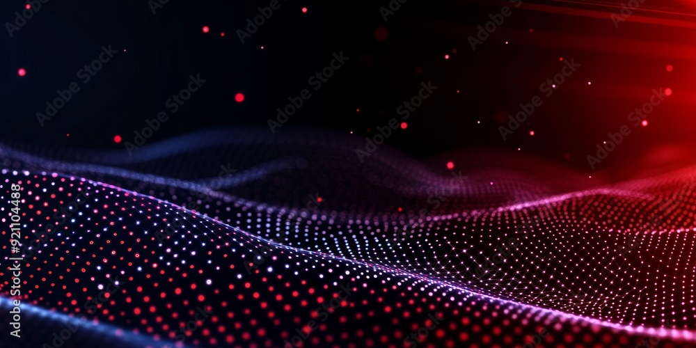 Red gradient background, glowing dots in the middle of light and shadow, depth effect background Red gradient background, glowing dots in the middle of light and shadow, depth effect background