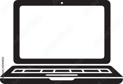 Laptop Vector Icon, Laptop Silhouette Design. EPS File 