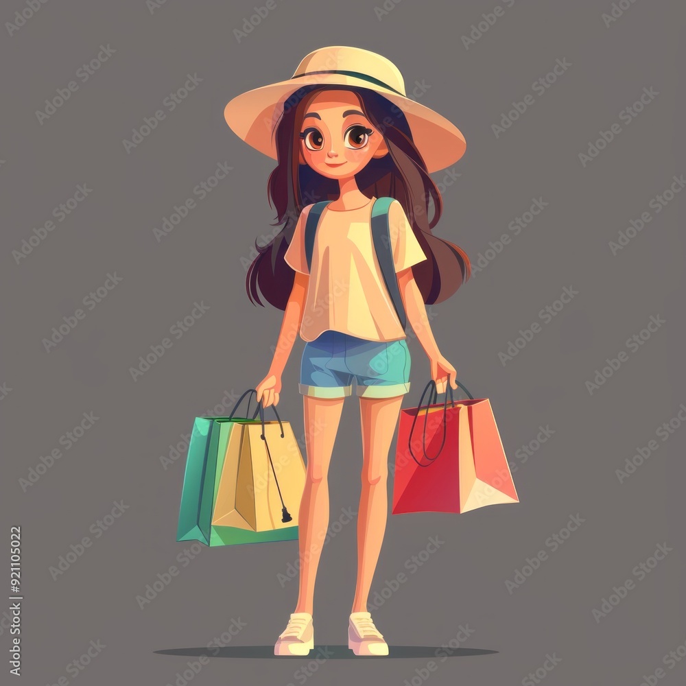 girl with shopping bag girl with shopping bag
