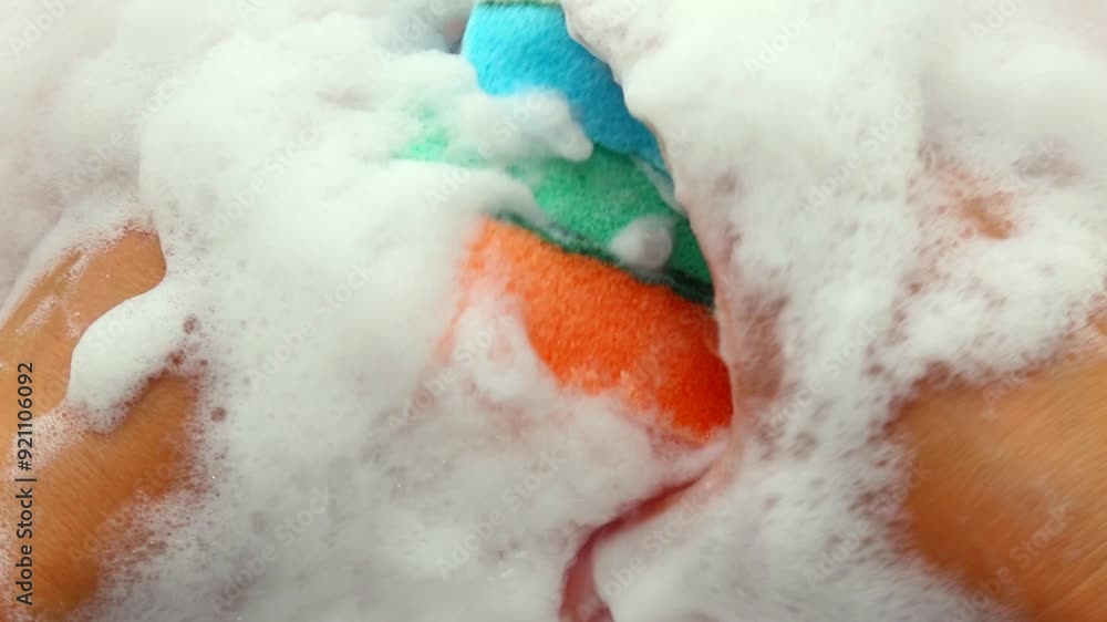 Hands gently rustle, squeeze, rub three colored small washcloths in foam. Soothing, relaxing, anti-stress videos. Asmr . Part 4 Hands gently rustle, squeeze, rub three colored small washcloths in foam. Soothing, relaxing, anti-stress videos. Asmr . Part 4