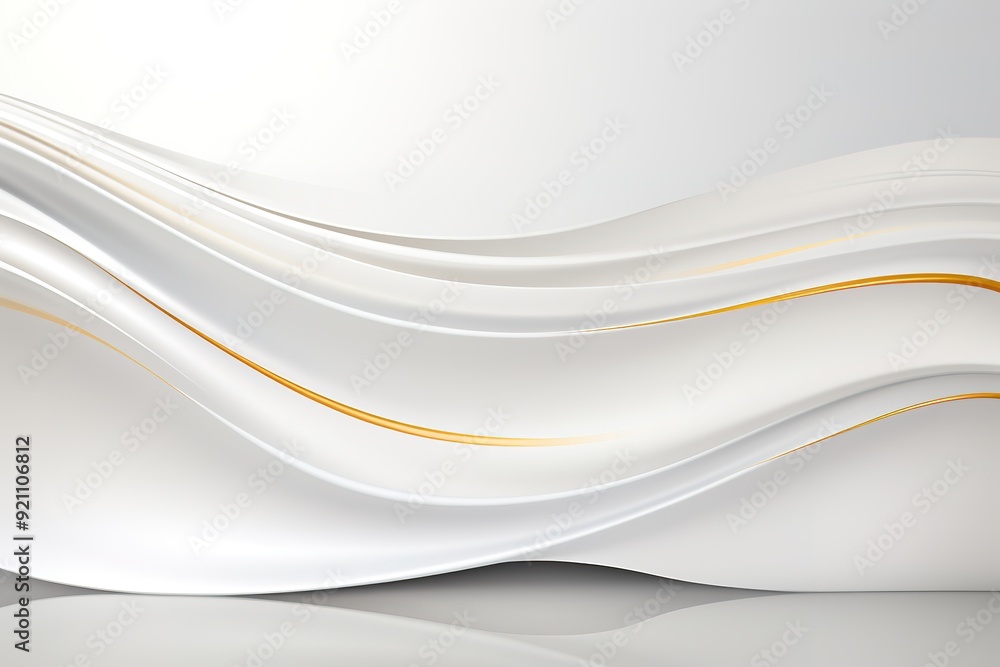 Obraz premium Abstract white and gold wave background.