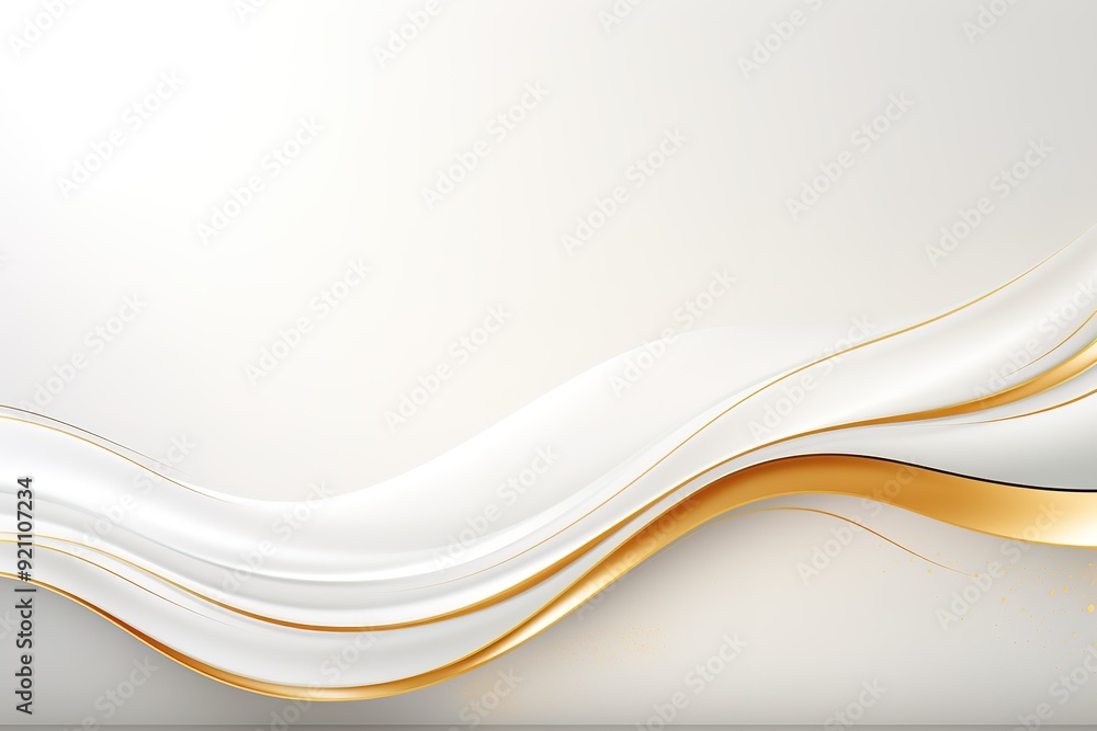Abstract white and gold wave background. Abstract white and gold wave background.