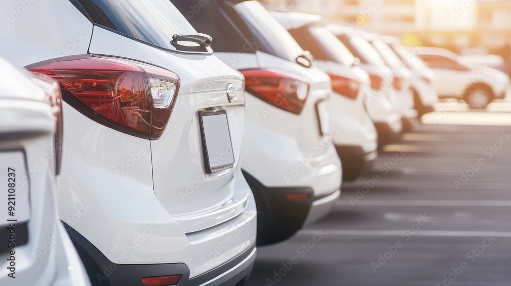 White Cars in a Parking Lot White Cars in a Parking Lot
