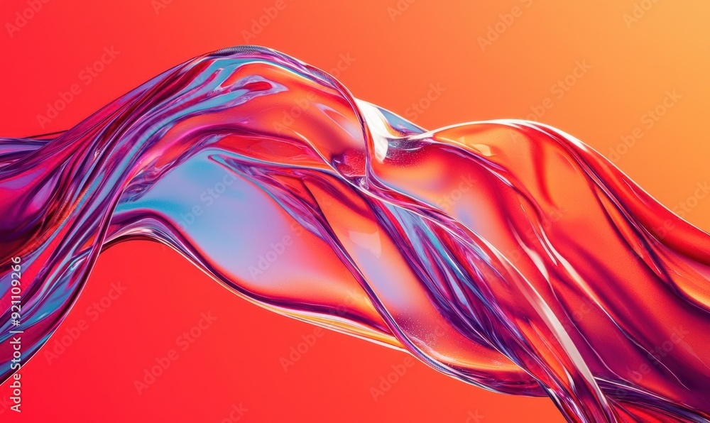 Vibrant Abstract Wave with Red and Blue Gradient Colors Vibrant Abstract Wave with Red and Blue Gradient Colors