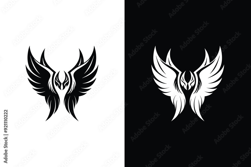 Obraz premium Wings tattoo design illustration Silhouette