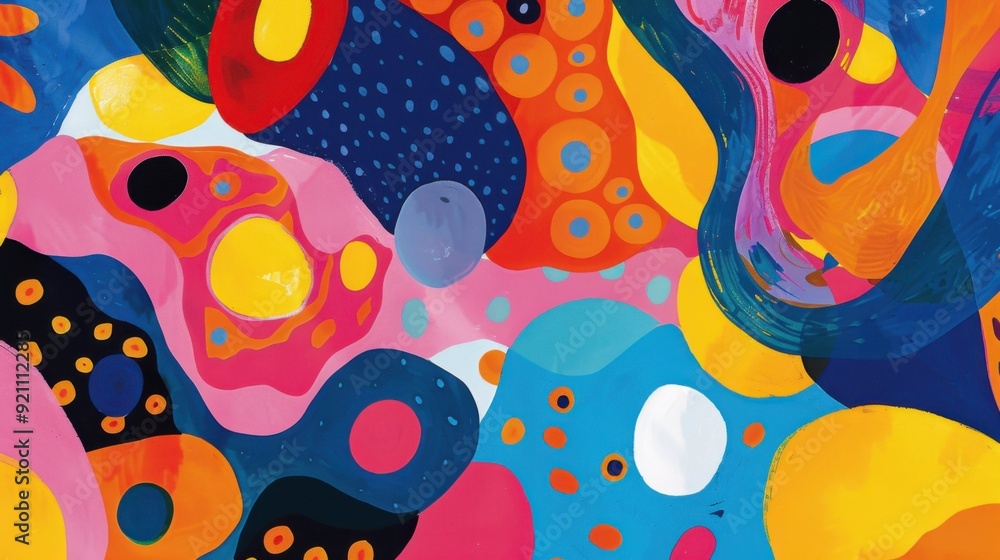 Colorful Abstract Art with Playful Patterns Colorful Abstract Art with Playful Patterns