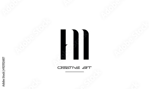 HM, MH, H, M abstract letters logo monogram