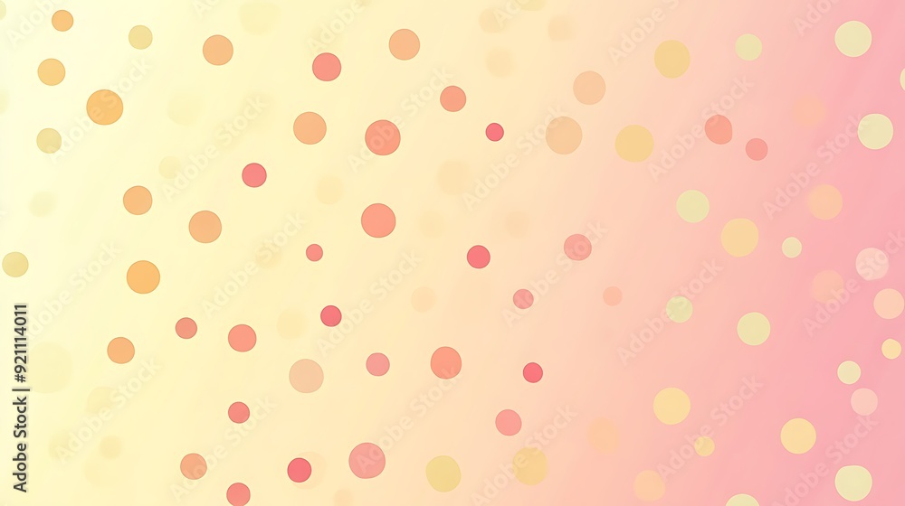 Pastel Gradient Background with Random Polka Dots in Pale Yellow and Soft Peach Tones Pastel Gradient Background with Random Polka Dots in Pale Yellow and Soft Peach Tones