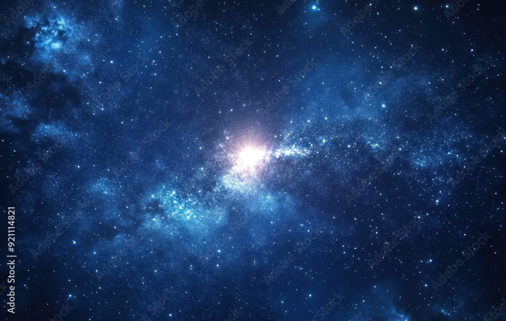 Naklejka premium Starry Night Sky with Bright Star