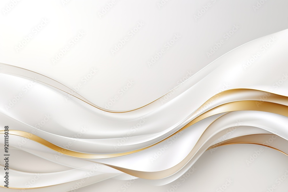 Abstract white and gold wave background. Abstract white and gold wave background.