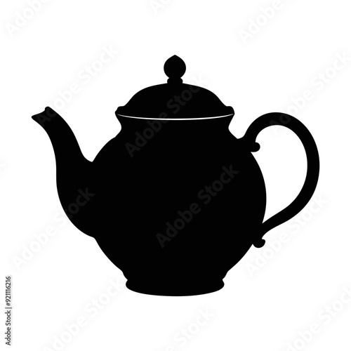 Ceramic teapot silhouette illustration