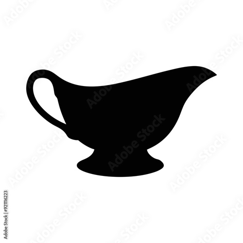 Ceramic gravy boat silhouette illustration