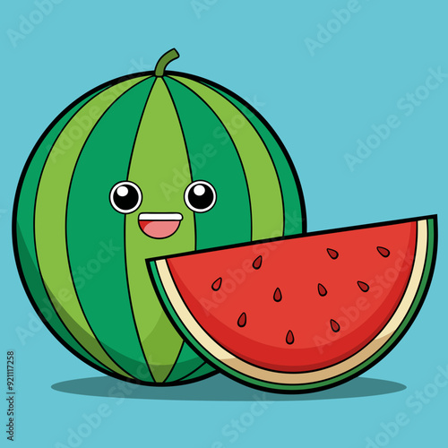 make a watermelon vector illustration