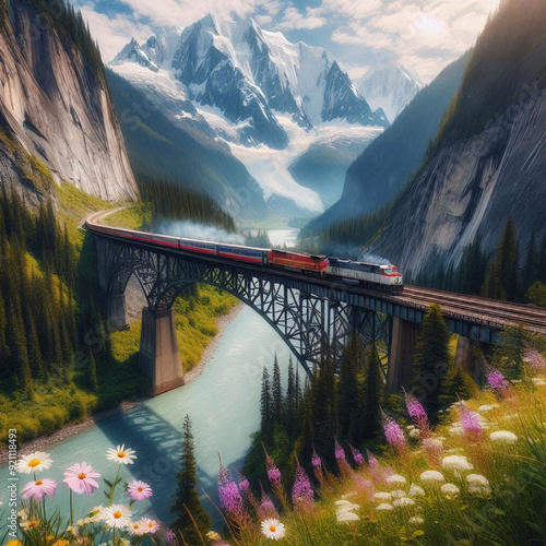 Wallpaper Mural bridge over lake Torontodigital.ca