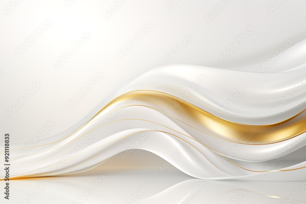 Abstract white and gold wave background. Abstract white and gold wave background.