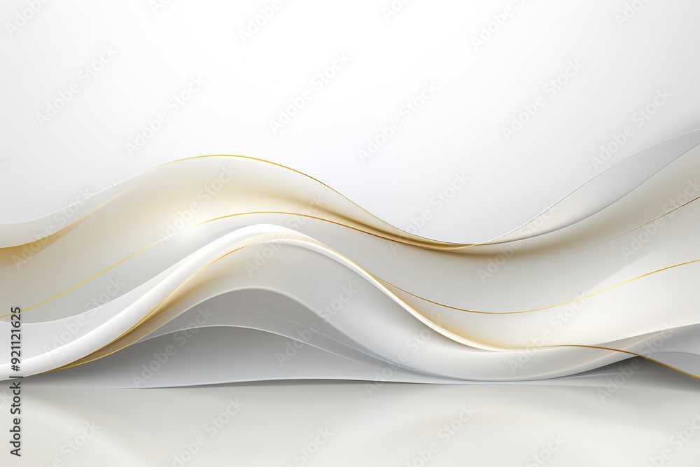 Obraz premium Abstract white and gold wave background.