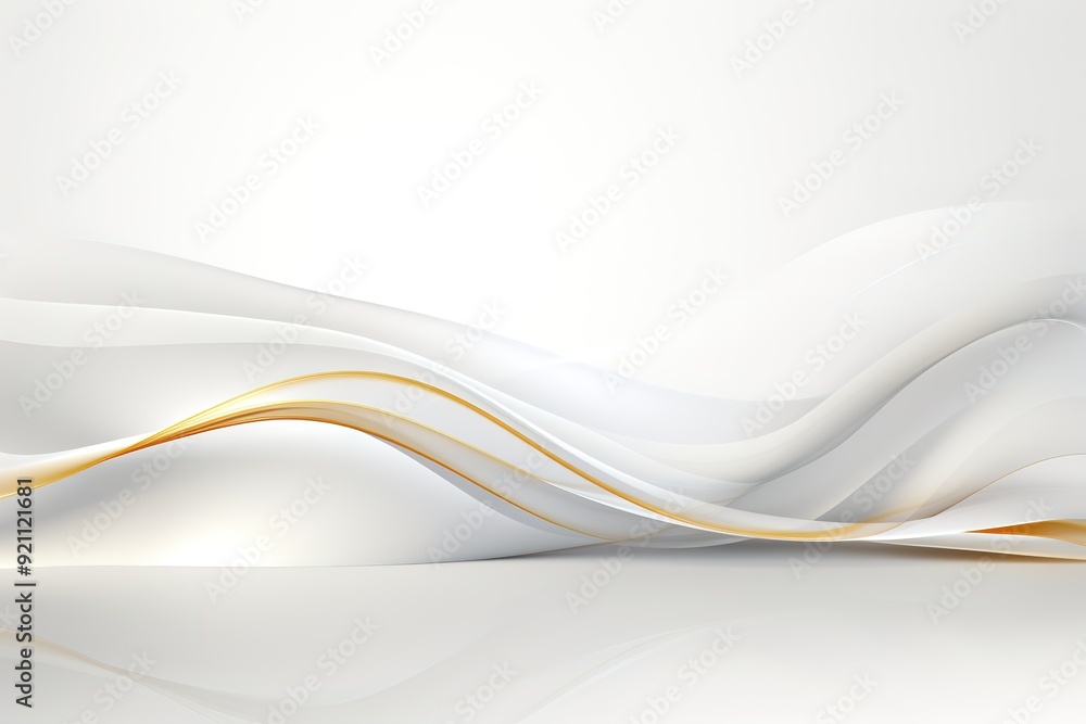 Obraz premium Abstract white and gold wave background.
